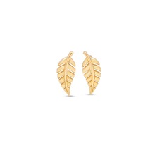 Gold stud earrings store leaf design