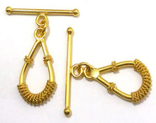 Pear shape Gold Plated Toggle Clasp