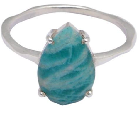 Sterling Silver Amazonite Silver Plated Gemstone Rings