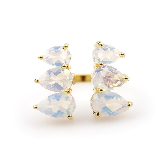 Trendy Opalite Gold Plated Prong Rings, Gender : Children's, Unisex, Women's