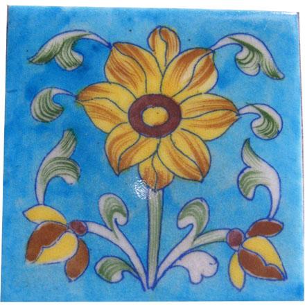 Assorted Blue Pottery Tile, Size : 4 x 4 inches