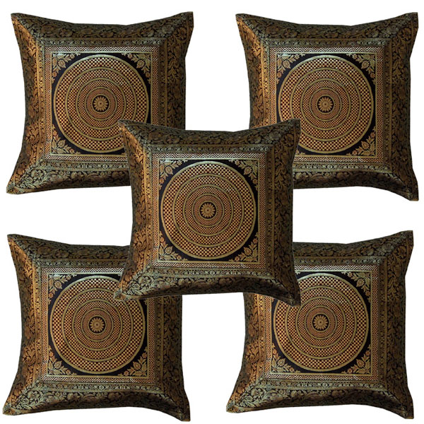 Designer Silk Jacquard Sofa Cushion Cover