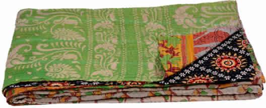 Handmade Kantha Recycled Quilt