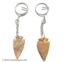 Gemstone Agate Arrowheads Keyrings