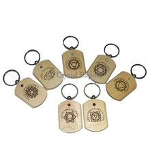 Engraved Seven Chakra Symbols Keyring Set