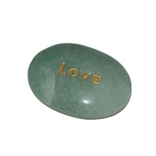 Green Aventurine Love Engraved Stone