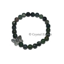 Moss Agate Bracelets with Butterfly