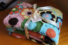 GOD KABIR Embroidered 100% Wool crochet blanket, Size : Full