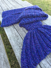 God Kabir Knitted 100% Wool Crocheted Mermaid Tail Blanket, Size : Full