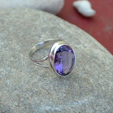 Amethyst hydro quartz gemstone ring, Gender : Women's