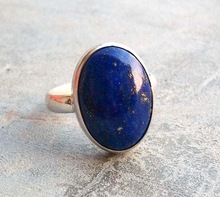silver lapis lazuli cabochon ring