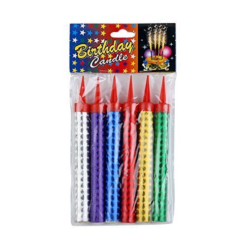Sparkler Birthday Cake Candle, Color : Blue, Brown, Pink, Red, White, Yellow