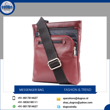 Custom Leather Nylon Messenger Bag, Gender : Men