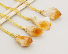 Sterling Silver Citrine Handmade Rough Pendant