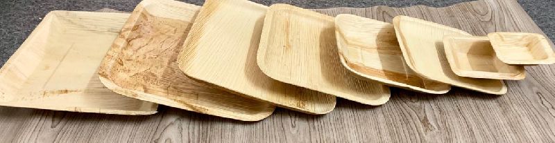 6 Inch Square Areca Leaf Plates, for Serving Food, Size : 6inch