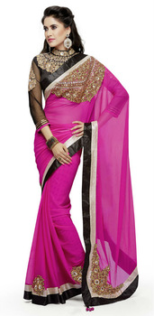 Designer Chiffon Saree with Embroidery Work