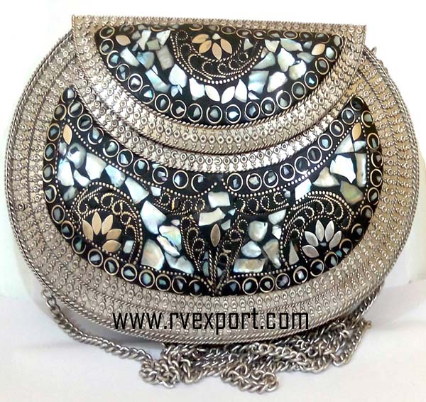 RAWAT HANDICRAFTS Mosaic Work Metal Purses