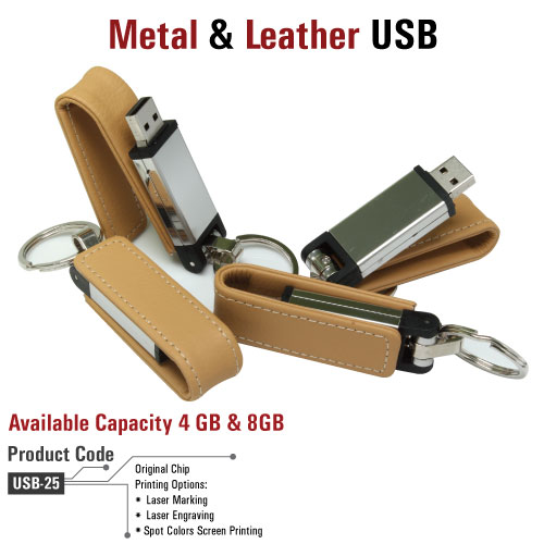 Leather Keychain USB Flash Drives 25