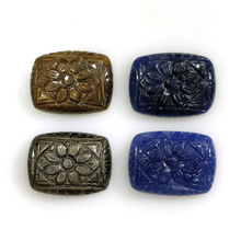 Natural Sapphire Cushion Carving