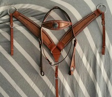 Western Show Horse Bridle and Breast Collar set