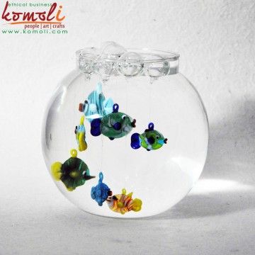 Artificial Glass Fishes In Aquarium