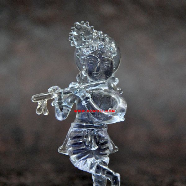 crystal glass Lord Krishna statues