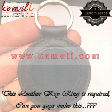 Leather Key Ring, Color : Black