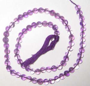 Amethyst round plain beads 5mm, Size : 15.00 inch