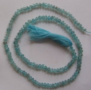 Aquamarine rhondelle plain gem beads, Size : 15.00 inch