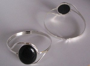 Black Onyx Silver Bracelet