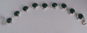 Green Onyx Silver Bracelet