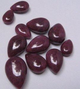 Ruby Almond shape Plain, Size : 1 ct to 100 cts.