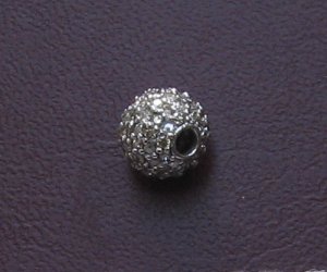 White gold diamond bead, Size : 11.5x9.40x5.00mm approx