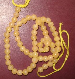 Yellow jade plain round beads, Size : 5mm