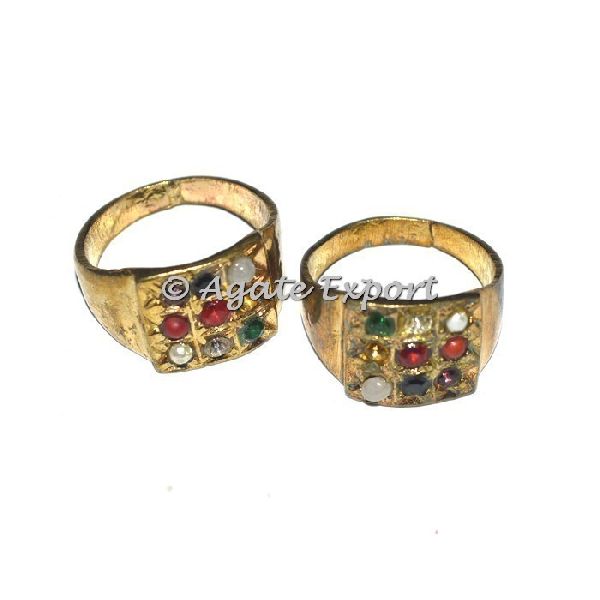Golden Chakra Stones Ring