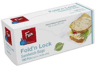 Biodegradable FoldN Lock Bags 16.5x14.56cm