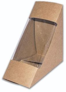 Brown-Craft Cardboard Sandwich-Wedge Pack