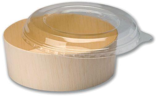 Round Wooden Container 12oz Clear Lid