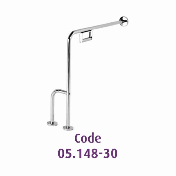 Wall and floor mounted grab bar D32mm 7070 cm with paper holder
