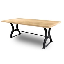 Industrial Wood Metal Cast Iron Dining Table