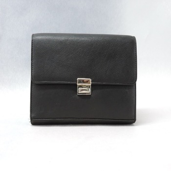 Black color genuine leather waiter holder bag
