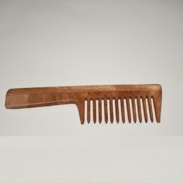 AM LEATHER Nature Neem Wood Comb, Color : Customized Color