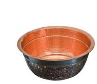 COPPER BATHROOM BASIN WITH MOZAIC, Size : 16.25 x 7.5 inches