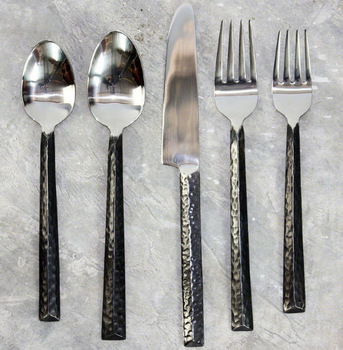 Stainless Steel Hammered Triangle Flatware