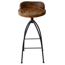 bar stool with tractor design wood seat