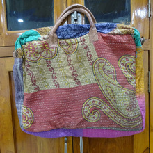 Colorful fabric leather handle Tote Bag, Color : MULTI, Multi