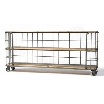Metal 3 Tier book shelf with wooden plank AND wheels