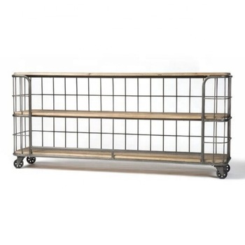 metal 3 Tier book shelf with wooden plank AND wheels