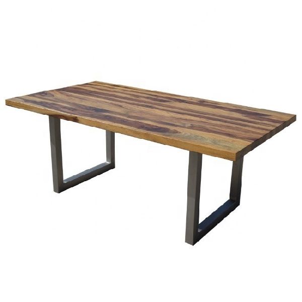 Metal Solid Wood Dining Table