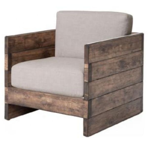 solid wood single seater sofa